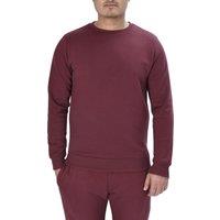 Smart Living Men's Classic Plain Crew Neck Long Sleeve Pullover Sweatshirt Jumper in Burgundy | Size: Small