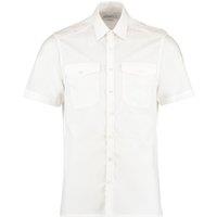 Kustom Kit Men's Tailored Short-Sleeved Pilot Shirt in White | Size: 15 inches
