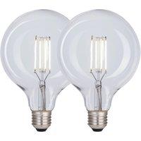 Harper Living 8 Watts G125 E27 LED Bulb Clear Globe Cool White Dimmable, Pack of 2