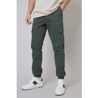 'Belfast' Cotton Jogger Style Cargo Trousers With Stretch