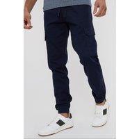 'Belfast' Cotton Jogger Style Cargo Trousers With Stretch