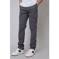 'Drill' Cotton Cargo Trousers With Stretch