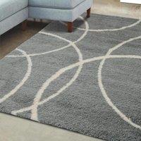 THE RUGS Snug Collection Shaggy Rugs Bubbles Design | I110A in Grey | Size: 160 cm x 230 cm