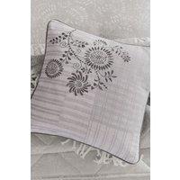 1951 'Kina' Cotton Cushion in Silver | Size: 40 cm x 40 cm