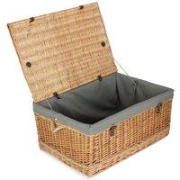Red Hamper 72cm Rope Handled Cotton Lined Wicker Trunk in Grey