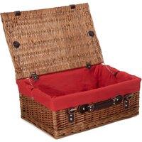 Wicker 46cm Double Steamed Picnic Basket with Cotton Lining