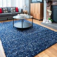 Kukoon Soft Shaggy Rugs Deep Pile Fluffy Navy Blue Bedroom Carpet Mat | Size: 200 cm x 290 cm