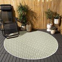 Outdoor Rug Garden Geometric Round Waterproof Area Mat