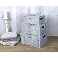 Marco Paul Grey Set of 3 Baskets for storage Decorative Storage Boxes