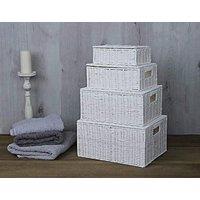 Marco Paul White Set Of 4 Baskets for Storage Decorative Storage Boxes