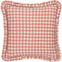 Furn Maude Gingham 100% Cotton Reversible Cushion in Rose | Size: 45 cm x 45 cm