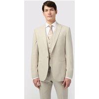 Alexandre Silver Label Men's Tailored Fit Stone Linen Jacket in Nude | Size: 36R