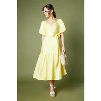 Puff Sleeve Midi Dress