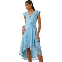 Shimmer Plisse Wrap Dress