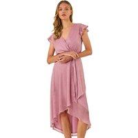 Shimmer Plisse Wrap Dress