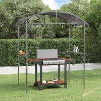 Berkfield Home BBQ Gazebo with Side Shelves Anthracite 220x115x230 cm Steel in Black | Size: 220 x 115 x 230 cm