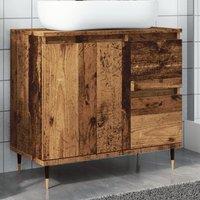 Berkfield Home Bathroom Cabinet Old Wood 65x33x60 cm Engineered Wood in Brown | Size: 65 x 33 x 60 cm