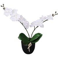 Berkfield Home Artificial Orchid Plant with Pot 30 cm White