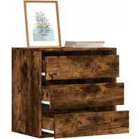 Berkfield Home Corner Chest of Drawers Smoked Oak 60x41x58 cm Engineered Wood in Brown | Size: 60 x 41 x 58 cm
