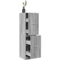 Berkfield Home Apothecary Cabinet Grey Sonoma 40x41x144.5 cm Engineered Wood in Grey
