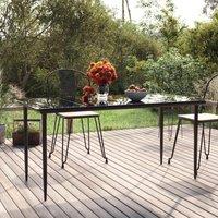 Berkfield Home Garden Dining Table Black 160x80x74cm Steel & Tempered Glass | Size: 160 x 80 x 74 cm