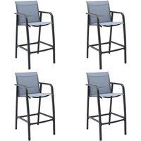 Berkfield Home Garden Bar Chairs 4 pcs Grey Textilene