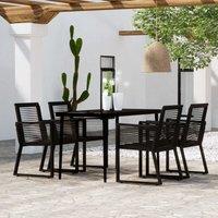 Berkfield Home 5 Piece Garden Dining Set Black