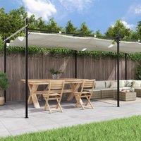 Berkfield Home Pergola with Retractable Roof Cream 589x292x230 cm in Beige | Size: 589 x 292 x 230 cm