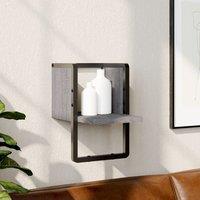 Berkfield Home Wall Shelf with Bar Grey Sonoma 20x25x30 cm | Size: 20 x 25 x 30 cm