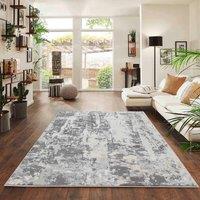 Desire Rugs Modern Styra Abstract Area Rugs Luxury for Bedroom, Living Room, & Hallway in Silver | Size: 160 cm x 230 cm