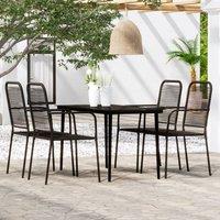 Berkfield Home 5 Piece Garden Dining Set Black