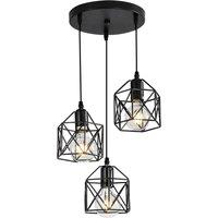 3 Way Black Geometric Vintage Ceiling Lights Not Included Bulb