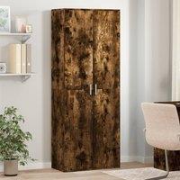 Berkfield Home Highboard Smoked Oak 70x35x180 cm Engineered Wood in Brown | Size: 70 x 35 x 180 cm