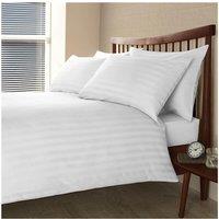 GAVENO CAVAILIA 200 Thread Count Satin Stripe Duvet Set in White | Size: Double