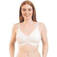 Royce Lingerie Women's Posie T-Shirt Non-Wired Bra in Ivory | Size: 36D