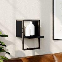 Berkfield Home Wall Shelf with Bar Black 20x25x30 cm | Size: 20 x 25 x 30 cm