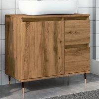 Berkfield Home Bathroom Cabinet Artisan Oak 65x33x60 cm Engineered Wood in Brown | Size: 65 x 33 x 60 cm