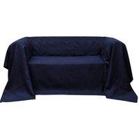 Berkfield Home Micro-suede Couch Slipcover Navy Blue 140 x 210 cm
