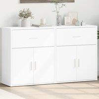 Berkfield Home Sideboards 2 pcs White 60x31x70 cm Engineered Wood | Size: 60 x 31 x 70 cm