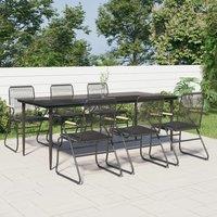 Berkfield Home 7 Piece Garden Dining Set Black PVC Rattan