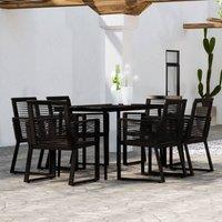 Berkfield Home 7 Piece Garden Dining Set Black