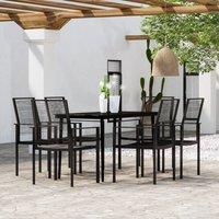 Berkfield Home 7 Piece Garden Dining Set Black