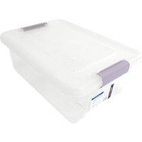 Libbi Lou Plastic Storage Box with Lid 12 Litre (Two Pack) in Clear