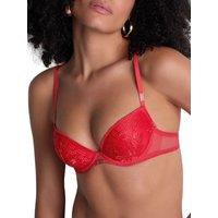 Aubade Women's Rules of Attraction Moulded Push Up Bra in Red | Size: 32A
