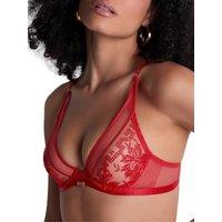 Aubade Women's Rules of Attraction Triangle Plunge Bra in Red | Size: 36F