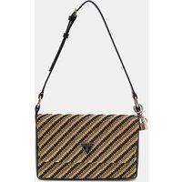 Guess Women's Simona Flap Shoulder Bag Natural Black