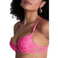 Aubade Women's Rules of Attraction Moulded Push Up Bra in Pink | Size: 34D