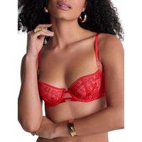Aubade Women's Rules of Attraction Half Cup Bra in Red | Size: 34B