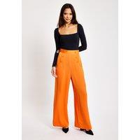 Liquorish Women's Orange Wide Leg Trousers | Size: 10