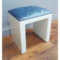7seas Dressing Table Handmade Stool Crushed Velvet White Glass for Hollywood Mirror Vanity